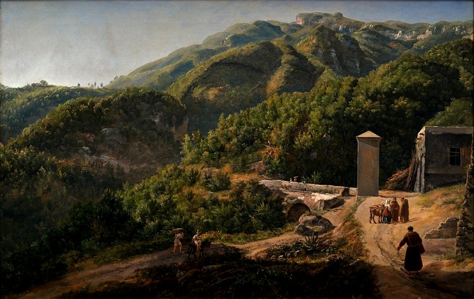 Johan Christian Dahl - Hills near Quisisana in morning Light - Quisisana i morgenbelysning - KODE Art Museums and Composer Homes - RMS.M.00059