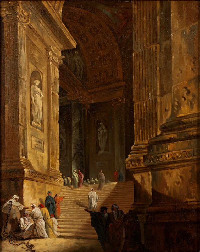 Johan Gottlob Brusell - A Temple Staircase. Piece of Architecture - NM 4859 - Nationalmuseum