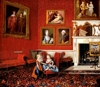 Johan Joseph Zoffany (Frankfurt 1733-London 1810) - George, Prince of Wales, and Frederick, later Duke of York, at Buckingham House - RCIN 404709 - Royal Collection