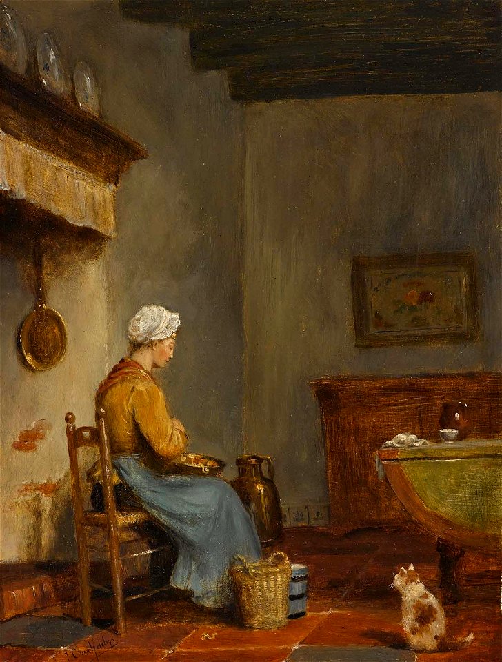 Johan Cornelis van Hulsteijn Magd beim Schälen