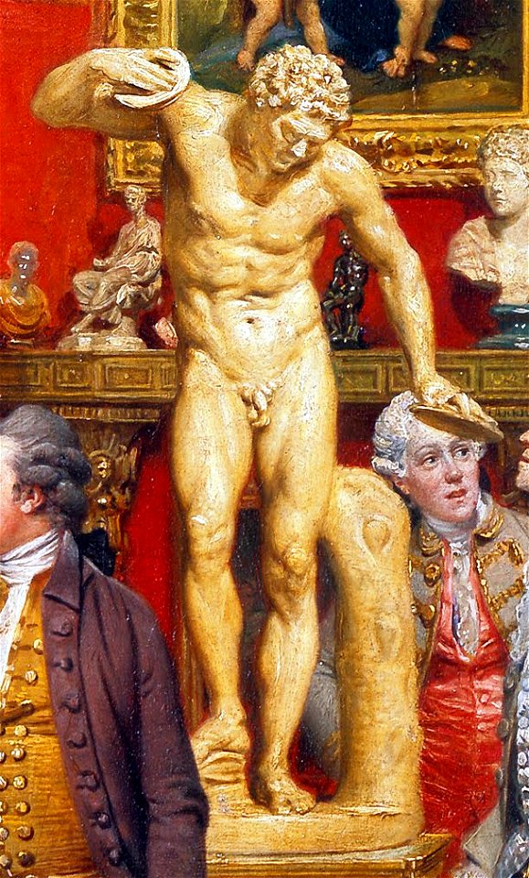 Johan Zoffany - Tribuna of the Uffizi - sculture 32 satiro