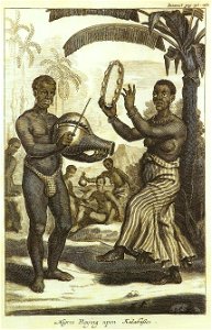 Johan Nieuhof - Negros tocando cabaça e pandeiro