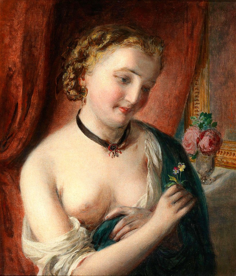 Johann Baptist Reiter - A girl with a black choker