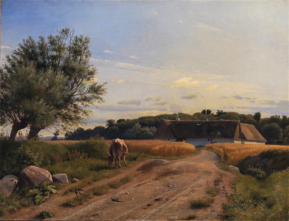 Johan Thomas Lundbye - A Croft at Lodskov near Vognserup Manor, Zealand - KMS1644 - Statens Museum for Kunst