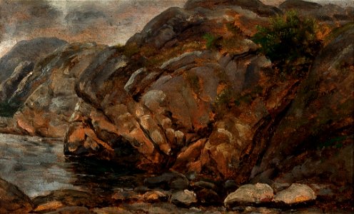 Johan Christian Dahl - Rocky Coast near Bergen - Strandparti ved Bergen - KODE Art Museums and Composer Homes - RMS.M.00083