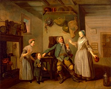Johan Joseph Zoffany - David Garrick and Mary Bradshaw in David Garrick's The Farmer's Return - Google Art Project