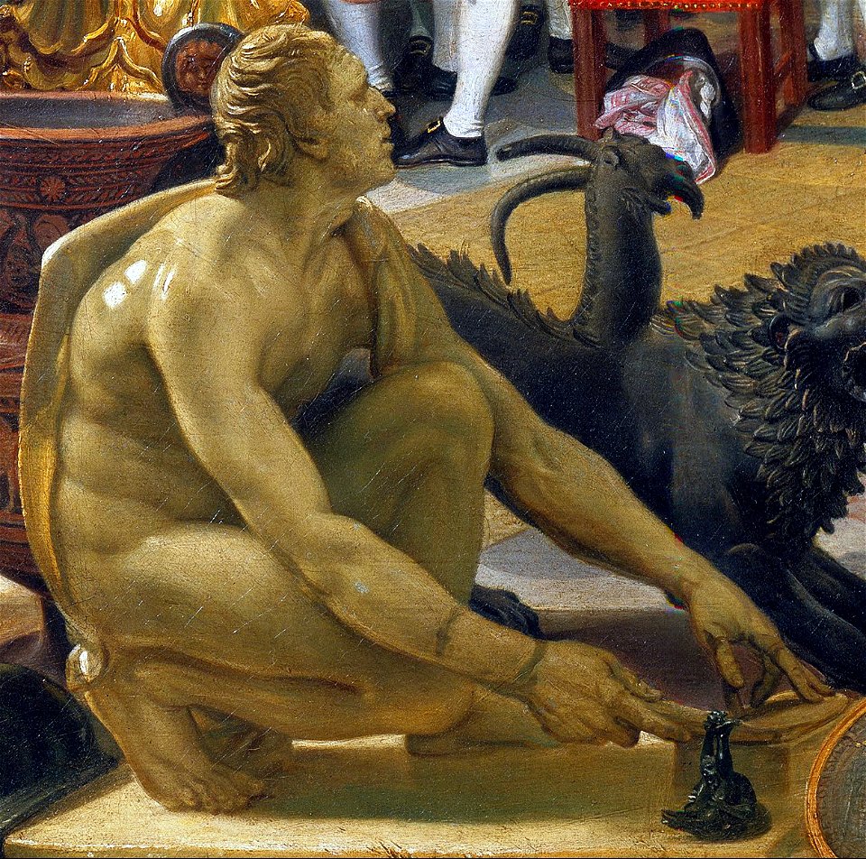 Johan Zoffany - Tribuna of the Uffizi - sculture 36 arrotino