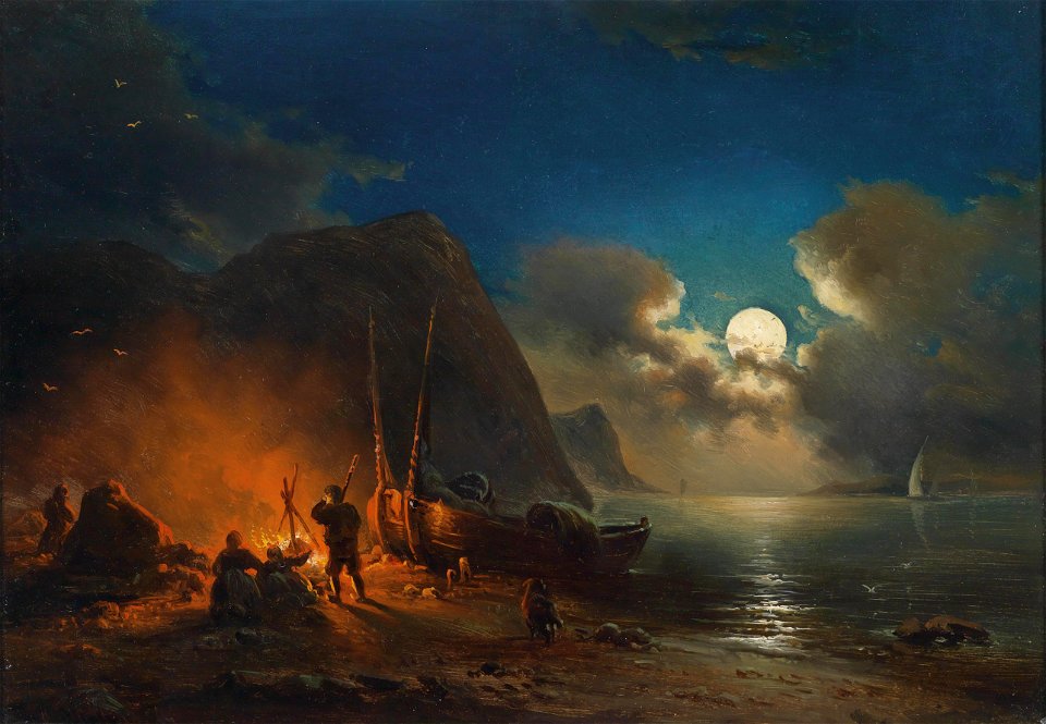 Johann Anton Castell Lagerfeuer 1850