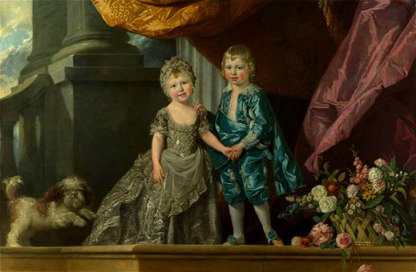 Johan Joseph Zoffany (Frankfurt 1733-London 1810) - Charlotte, Princess Royal and Prince William, later Duke of Clarence - RCIN 404594 - Royal Collection. Free illustration for personal and commercial use.