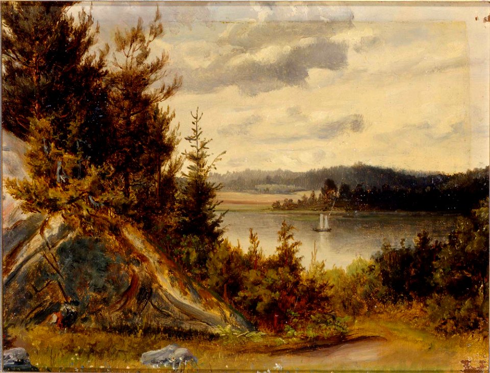 Johan Knutson - Wooded Waterfront Landscape - A I 638-13 - Finnish ...