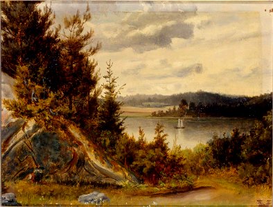 Johan Knutson - Wooded Waterfront Landscape - A I 638-13 - Finnish National Gallery