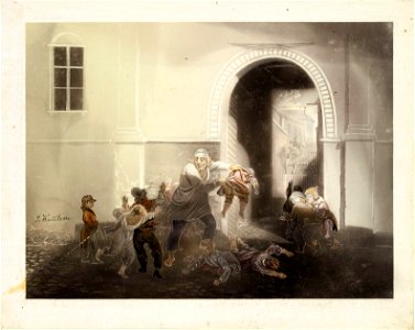 Johan Knutson - Kerjäläis-Aaro, kohtaus J. L. Runebergin Hirvenhiihtäjistä - A I 637-2 (13) - Finnish National Gallery