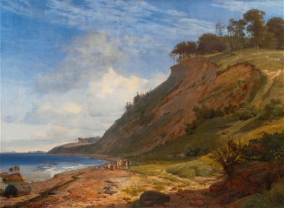 Johan Thomas Lundbye - A Danish Coast. View from Kitnæs on Roskilde Fjord. Zealand - Google Art Project. Free illustration for personal and commercial use.