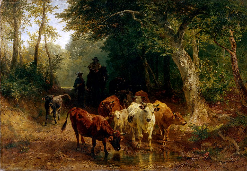 Johann Friedrich Voltz - Heimkehr der Rinderherde im Herbst - 70 - Österreichische Galerie Belvedere