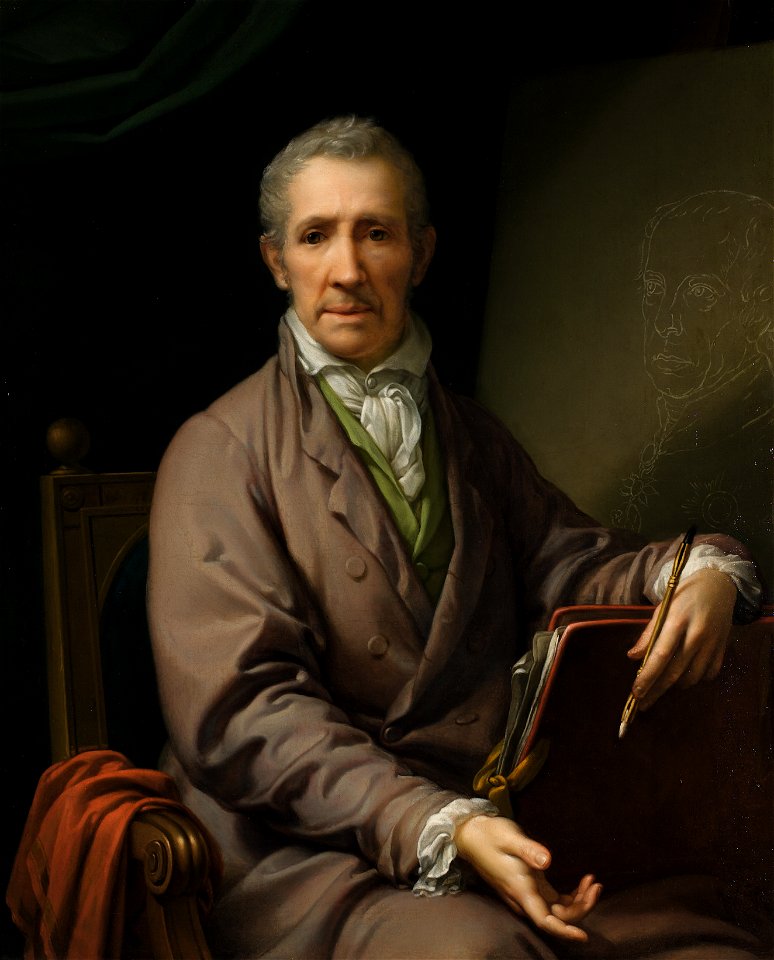 Johann Baptist Lampi d. Ä. - Selbstbildnis an der Staffelei - 3642 - Kunsthistorisches Museum