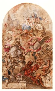 Johann Georg Bergmüller - St. Martin and Other Saints Appealing to the Virgin