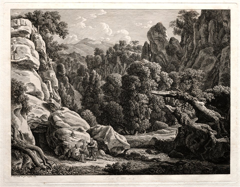 Johann Christian Reinhart (German, 1761-1847) - Heroic Landscape, Landscape with the Temptation of Christ - 2006.72.3 - Cleveland Museum of Art