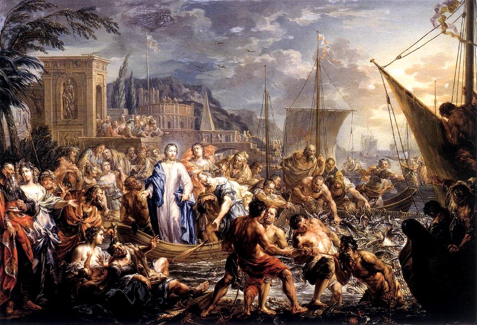 Johann Georg Platzer - Miraculous Catch of Fish - WGA17980