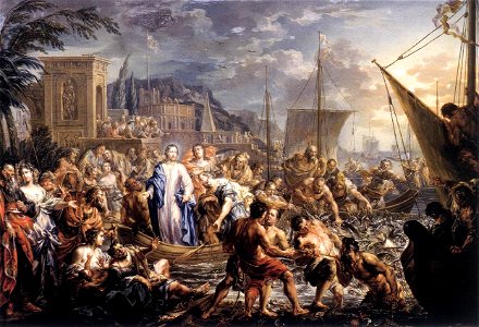 Johann Georg Platzer - Miraculous Catch of Fish - WGA17980