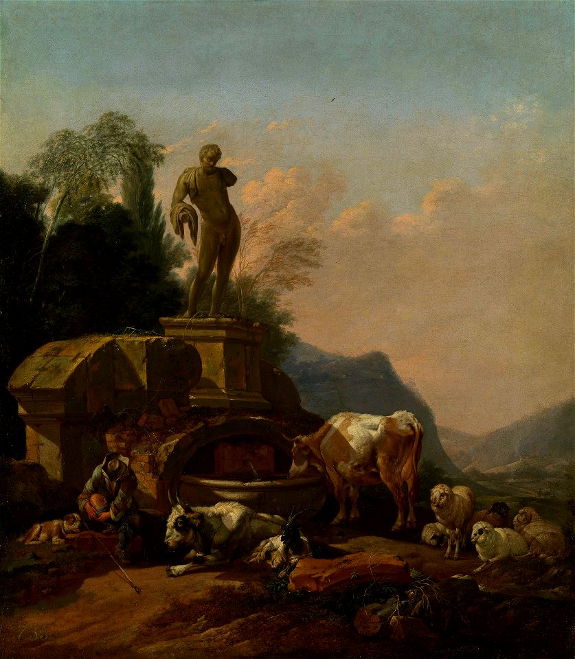 Johann Heinrich Roos (1631-85) - Cattle by a Fountain - RCIN 402858 - Royal Collection