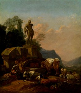 Johann Heinrich Roos (1631-85) - Cattle by a Fountain - RCIN 402858 - Royal Collection