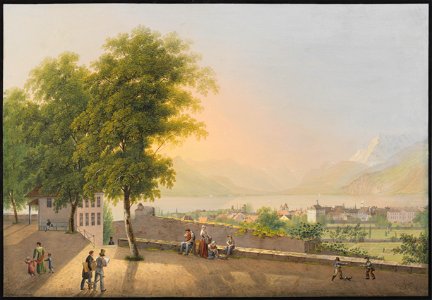 Johann Heinrich Bleuler dJ Aussicht von Vevey 1827