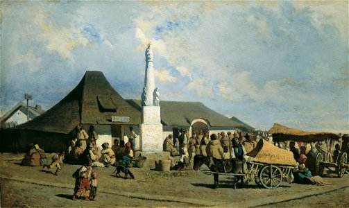 Johann Gualbert Raffalt - Marktplatz in Szolnok - 1381 - Österreichische Galerie Belvedere