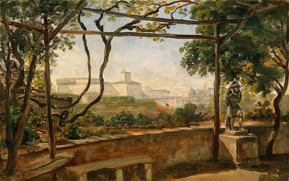 Johann Georg von Dillis - Blick von der Villa Malta auf den Quirinal - 9106 - Bavarian State Painting Collections