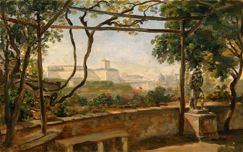 Johann Georg von Dillis - Blick von der Villa Malta auf den Quirinal - 9106 - Bavarian State Painting Collections