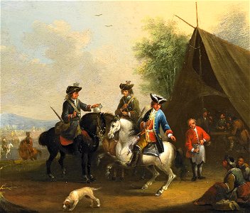 Johann Conrad Seekatz (attr) Ludwig IX mit Soldaten am Zeltlager