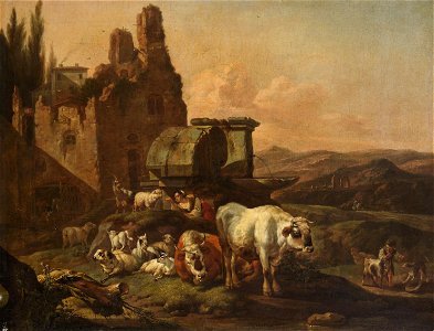 Johann Heinrich Roos - Landschaft mit Tieren an der Tränke - GG 634 - Kunsthistorisches Museum