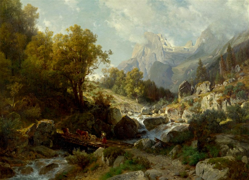 Johann Gottfried Steffan Motiv aus der Ramsau bei Berchtesgaden 1874.