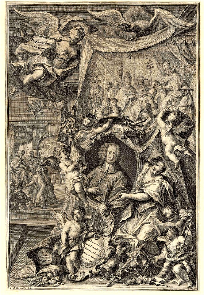 Johann Georg Bergmüller Widmungsblatt für Erzbischof Leopold Anton von Firmian ubs G 0742 II