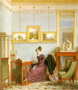Johann Ender - Woman at her Writing Desk - WGA07512