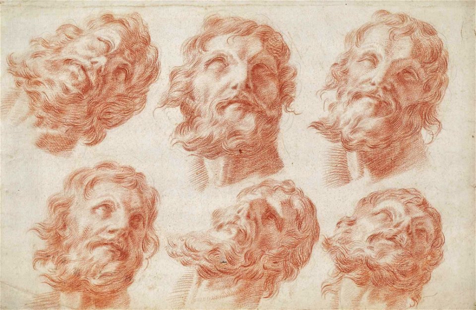Johann Georg Dominikus Grasmair (workshop) Studien Bärtiger Männerkopf