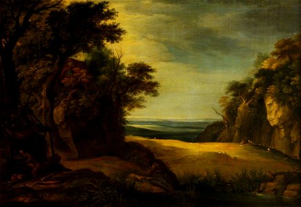 Johann Heinrich Müntz (1727-1798) - A Rocky Landscape with a Hermit - 719392 - National Trust