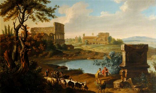 Johann Heinrich Müntz (1727-1798) - An Italianate Landscape, with Cattle and Herdsmen - 719400 - National Trust