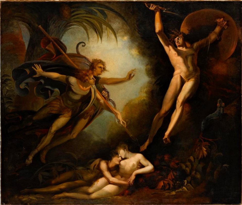 Johann Heinrich Füssli Satan, von Ithuriels Speer berührt