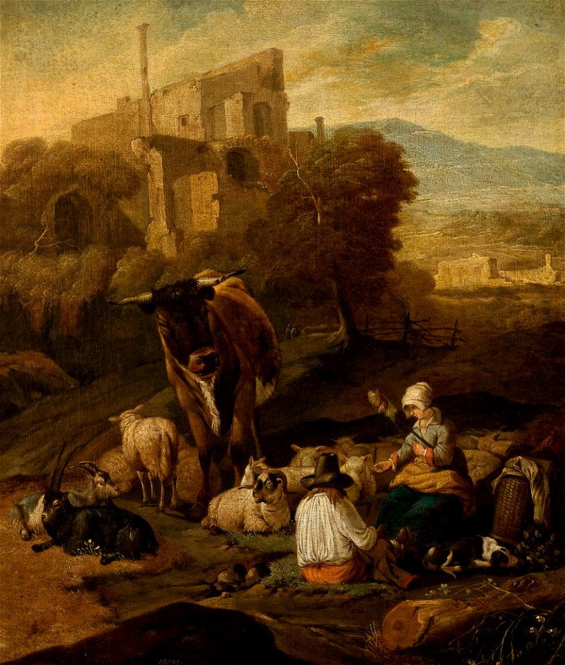 Johann Heinrich Roos - Pastoral Scene Against Ruins - MNK XII-A-864 - National Museum Kraków