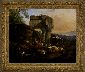 Johann Heinrich Roos - Roman Landscape with Cattle and Shepherds - 61.64 - Minneapolis Institute of Arts. Free illustration for personal and commercial use.