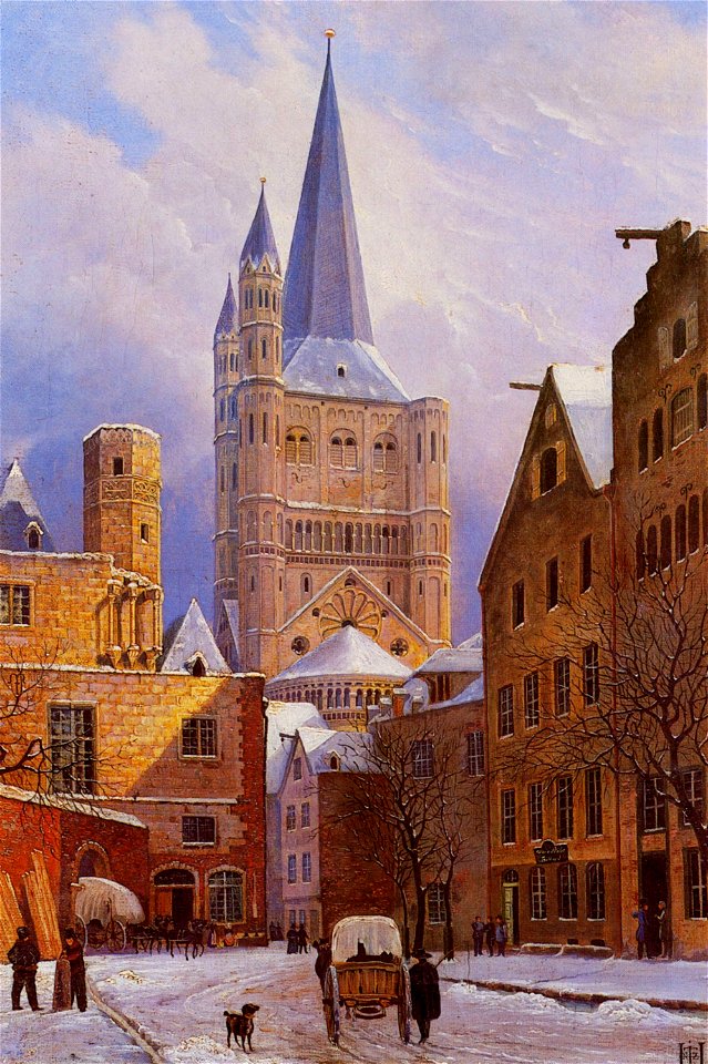 Johann Heinrich Hintze - Köln, Groß-St.-Martin im Schnee