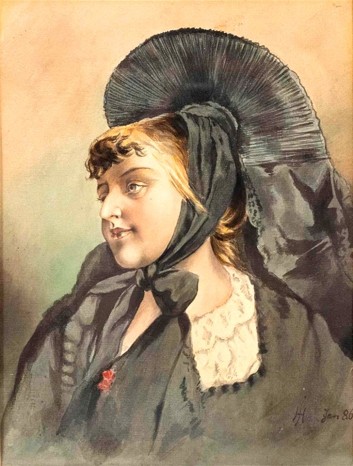 Johann Hamza Frau mit Kopfschmuck 1886