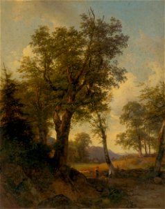 Johann Höger - Alpine Landscape with Trees in the Foreground - O 474 - Slovak National Gallery