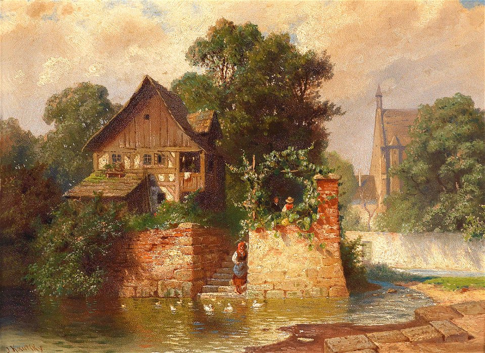 Johann Kautsky Idylle am Stadtgraben