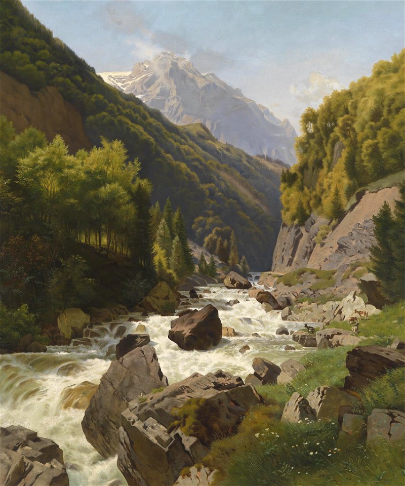 Johann Gottfried Steffan (attr) Schlucht am Lohnsbach bei Glarns