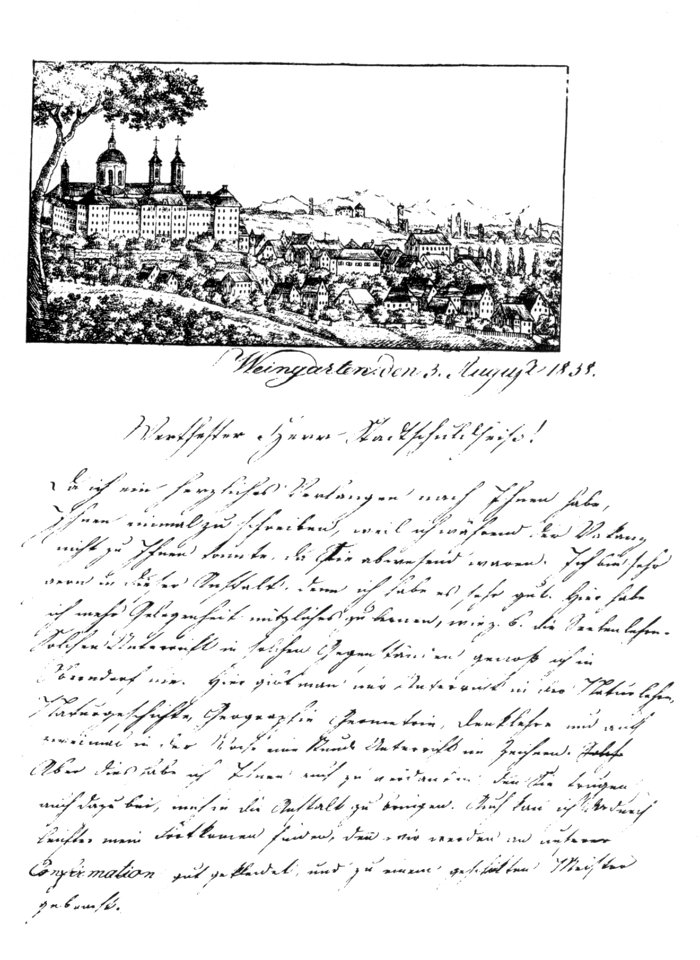 Johann Georg Bayer Briefkopf 1838