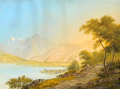 Johann Heinrich Bleuler Aussicht von Wesen gegen Nasels am Wallenstattersee