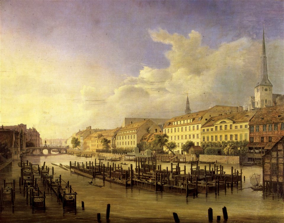 Johann Heinrich Hintze - Berlin, Aussicht hinter dem Mühlendamm