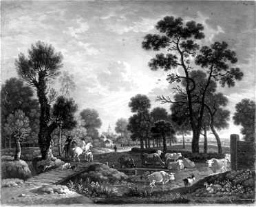 Johann Heinrich Roos - Landscape with Horsemen and Cattle - Walters 37561