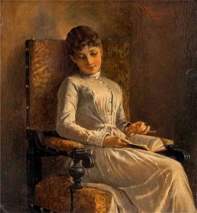 Johann Hamza Lesende junge Frau